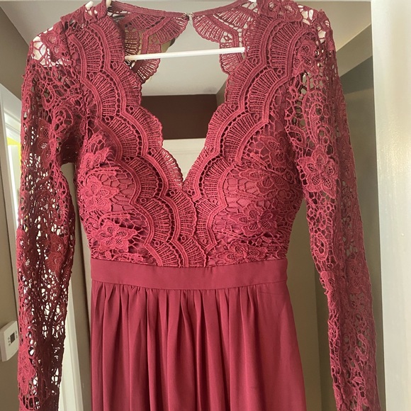 Lulu’s Awaken My Love Burgundy Maxi Dress - Picture 7 of 8